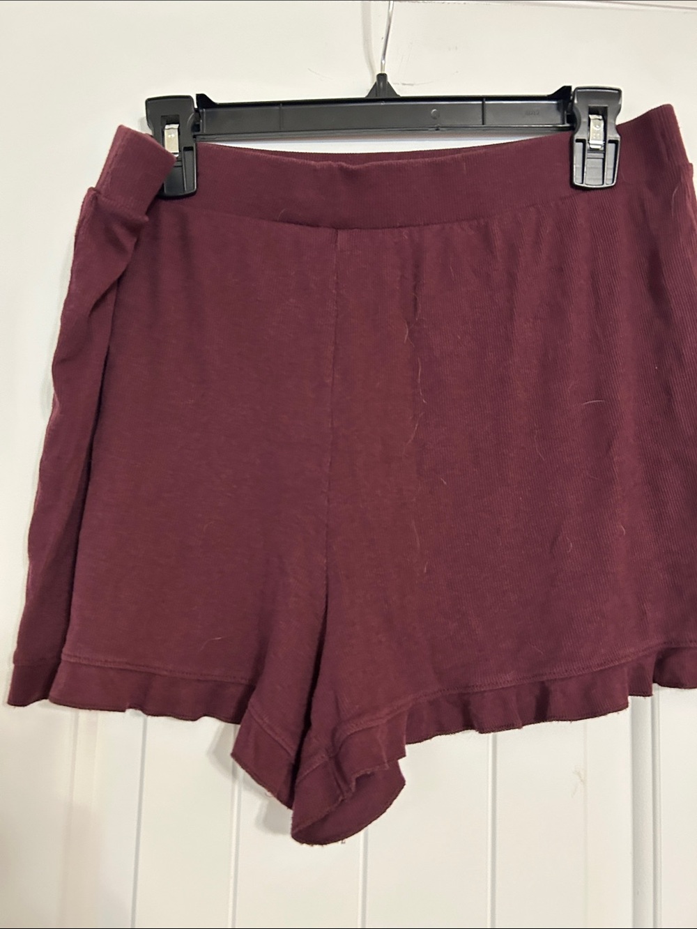 Women's Wine Ruffle Shorts
